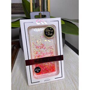 Case Mate Waterfall Glow in the Dark Clear Pink Cascading Glitter iPhone X Xs